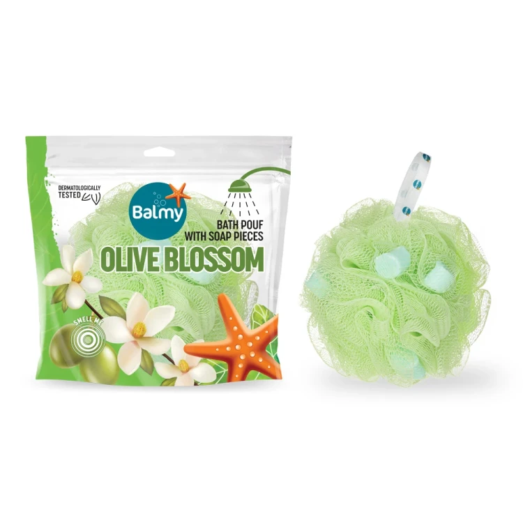 Balmy Olive Blossom Bath Pouf