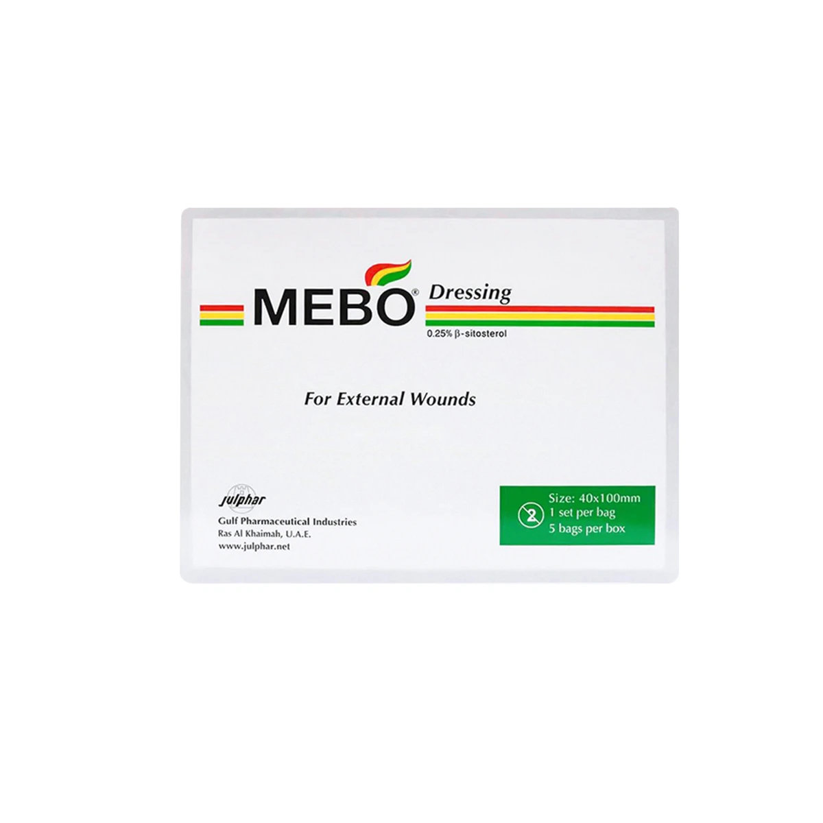 ميبو ضماد شاش للجروح والحروق 40*100 مم  قطعة واحدة