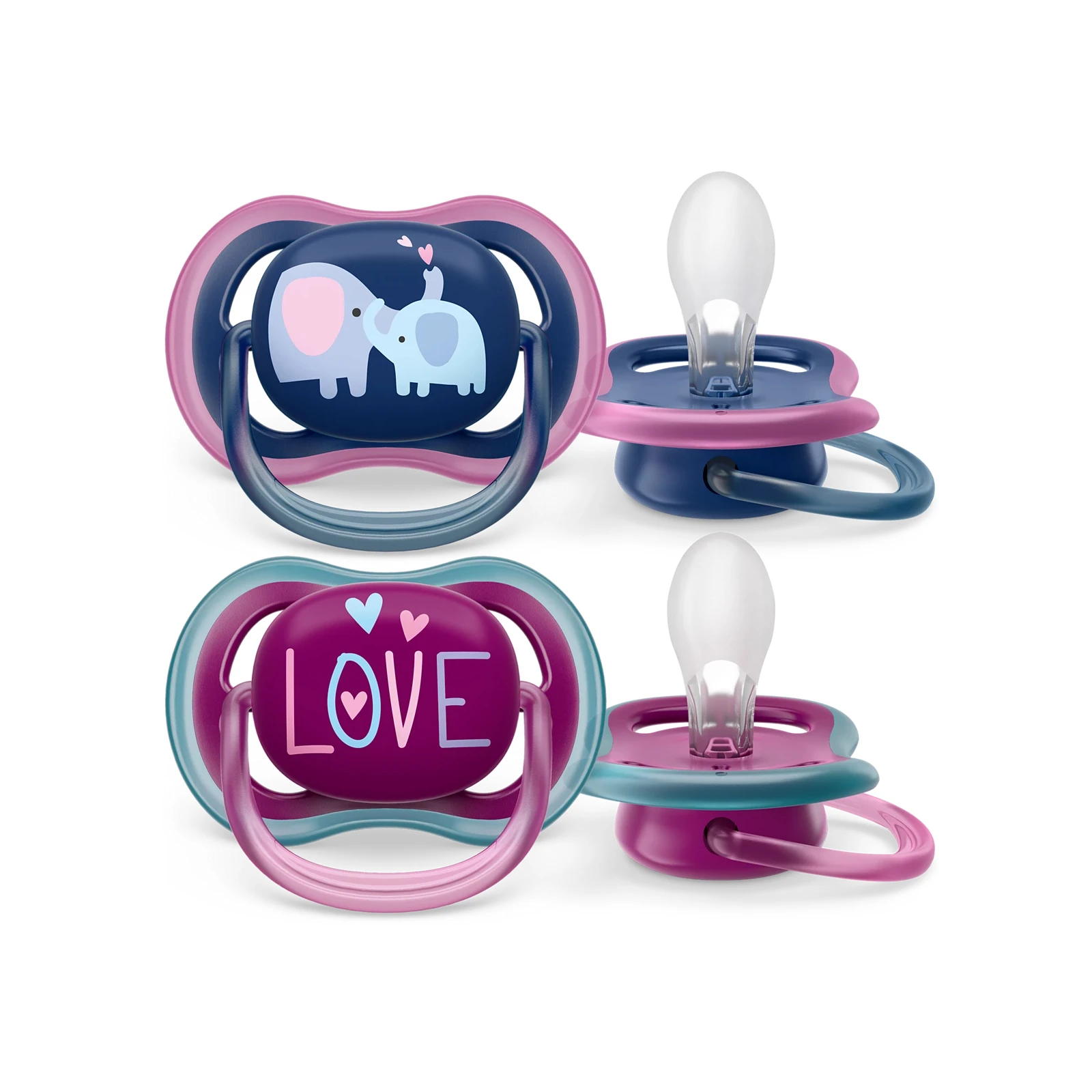 Philips Avent Ultra Air GIRL pacifier (18m+) 2Pcs SCF349/22