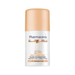 فارماسيرز اف- حماية من الشمس مصححة لعيوب البشرة Spf 50+ مع لون 01