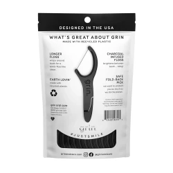 Grin White Charcoal Floss 75 PC BLACK (3955) - Image 2