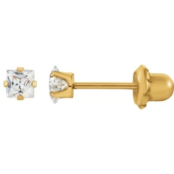 Lustrous 18K Gold Plated Diamond Earing (6Mm) 181