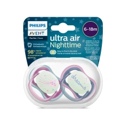 Philips Avent Ultra Air Nighttime pacifier (6-18m) 2Pcs SCF376/14 - Image 2